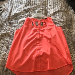 neon peach tank top